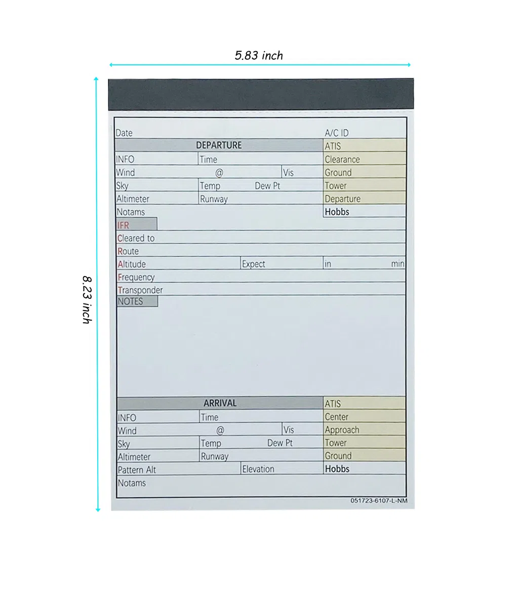 VFR/IFR - Bloc de notas de aviación estructurado (3 unidades)