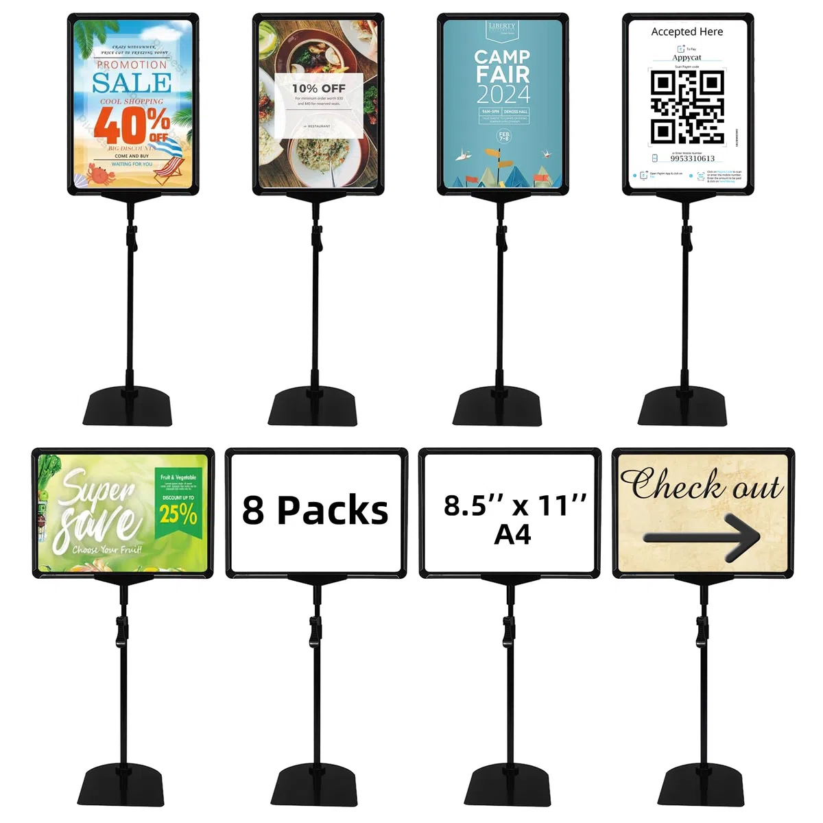 Soportes para carteles, 8 paquetes