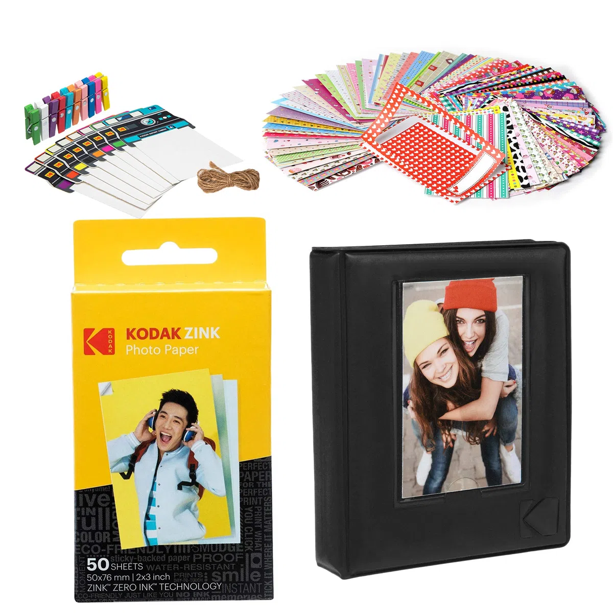 Kodak 2x3ʺ Premium Zink Papel Fotográfico Kit de Inicio con álbum de fotos