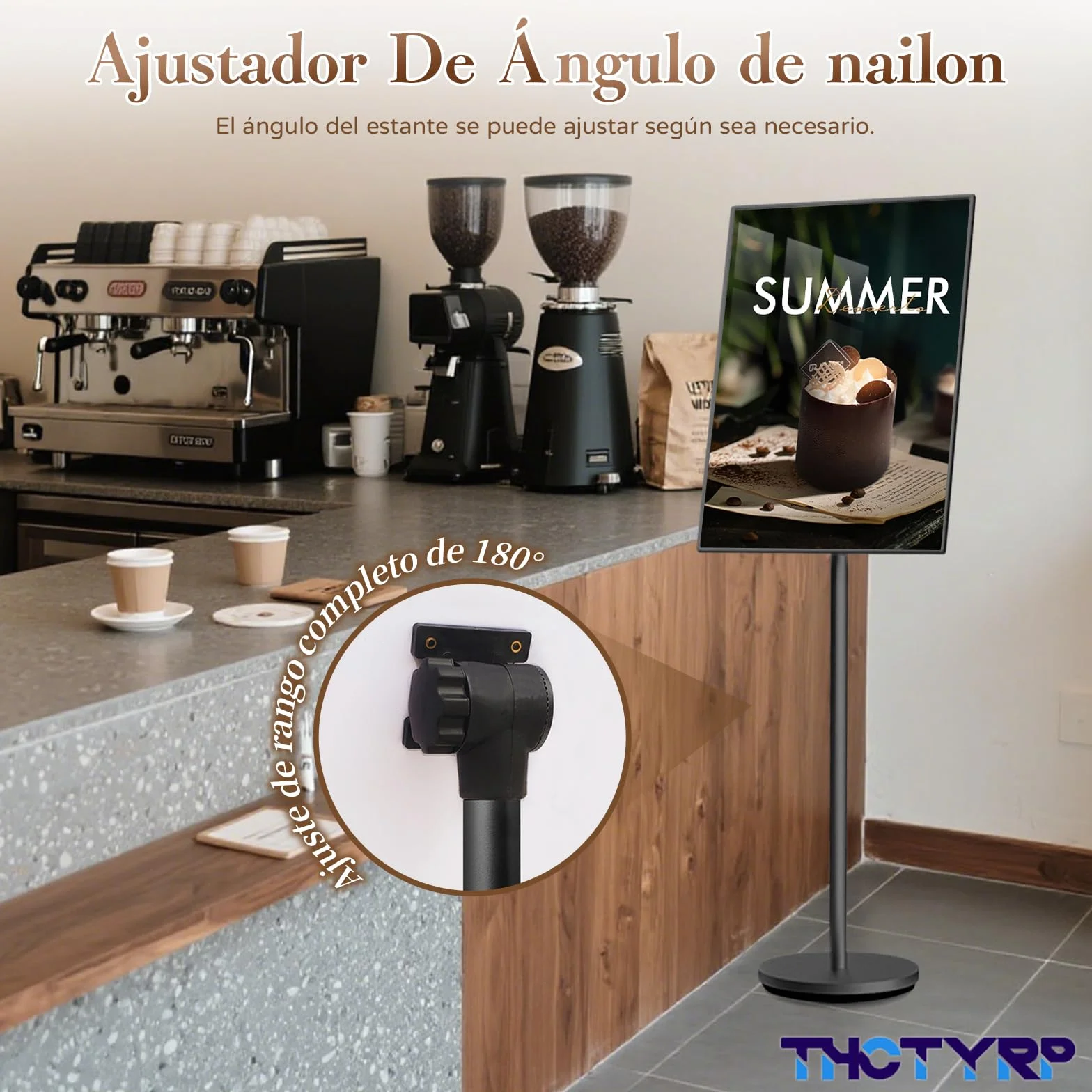 A2 Soporte de presentación, letrero vertical, tablón de anuncios, pizarra de anuncios, ángulo ajustable, de aleación de aluminio, letrero de anuncios A2 estable (Negro)