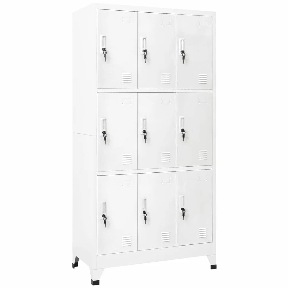 vidaXL Armario Taquilla con 9 Compartimentos Acero 90x45x180 cm Gris Casillero