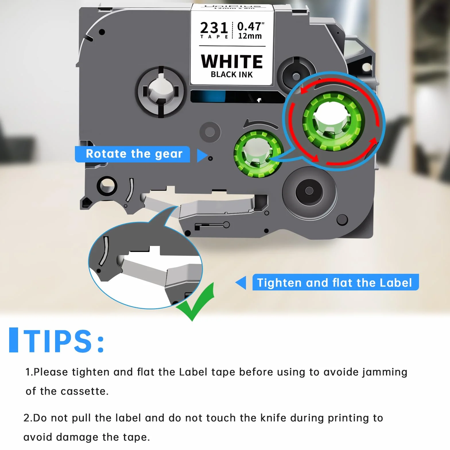 UniPlus 6x Compatible Tze-231 para Brother P-touch Tapes 12mm TZe231 Tz 231 Tzc231 Cinta Laminada Negro sobre Blanco para P-Touch PT-H100lb PT-H105 PT-D210 PT-E110 PT-H100r PT-H108 PT-1010 PT-1000