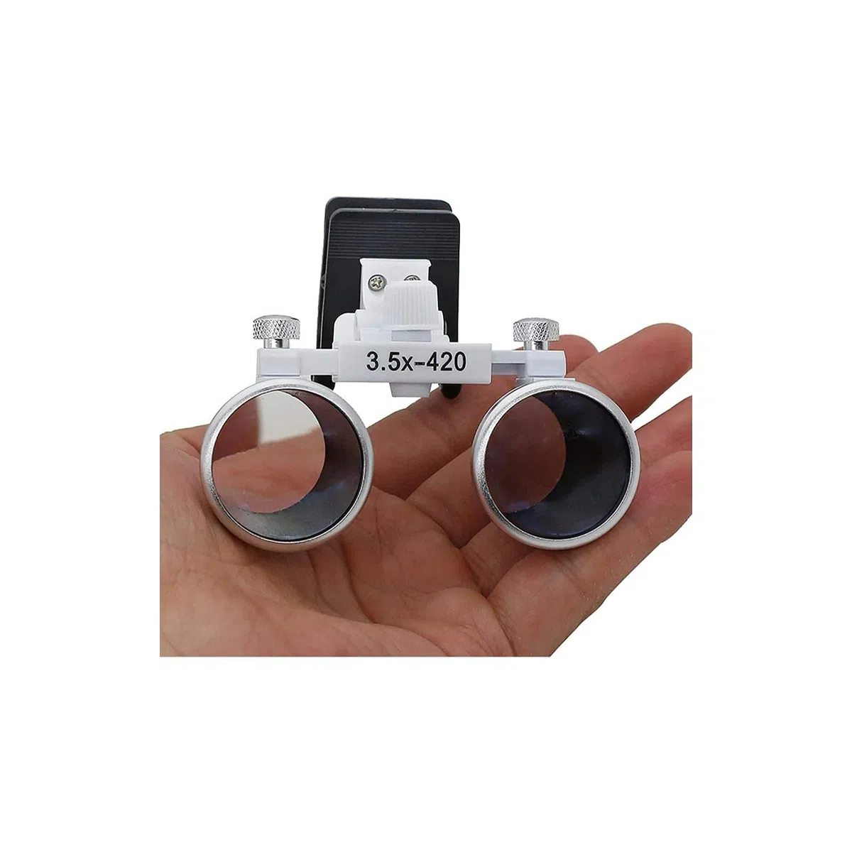 Lupas con Montura para la Cabeza, lupas con luz, Lupa con Clip de 3,5 aumentos, Lupa Binocular para Laboratorio