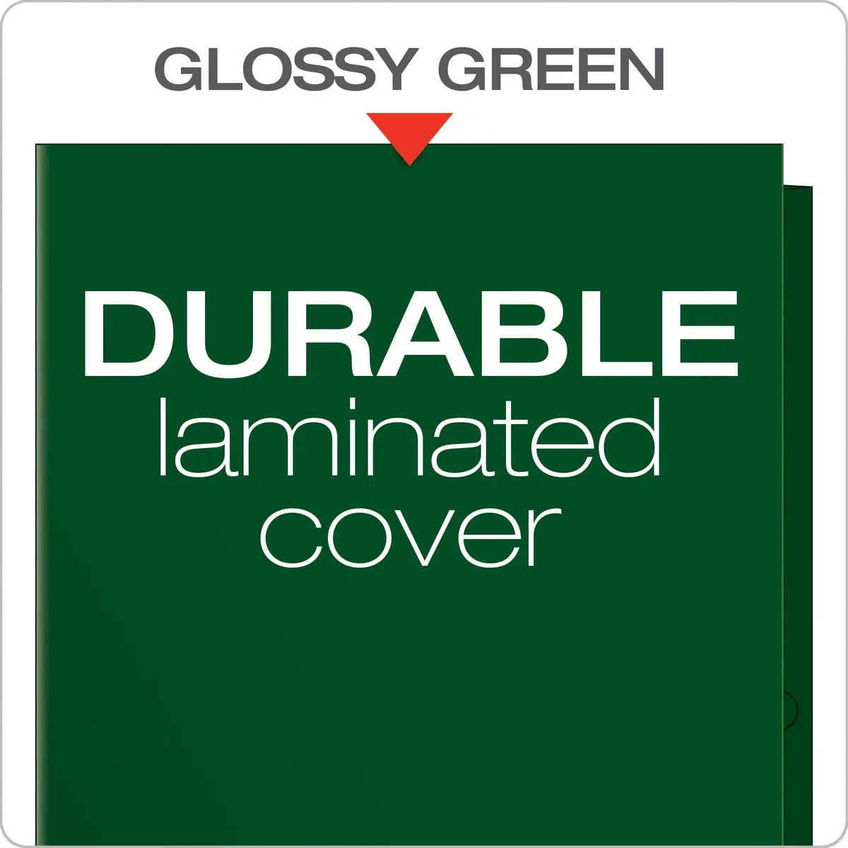Oxford Carpetas laminadas de doble bolsillo, tamaño carta, verde, capacidad para 100 hojas, caja de 25 (51717)