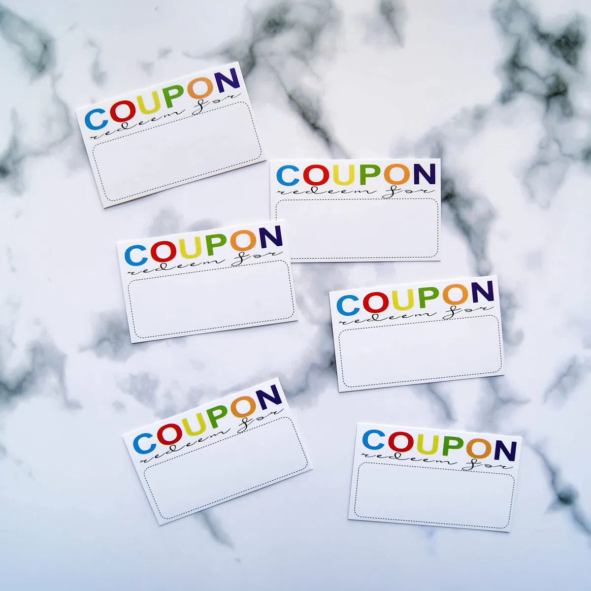 Rxbc2011 - Tarjetas para cupones de negocios en blanco con certificado de regalo, 100 unidades