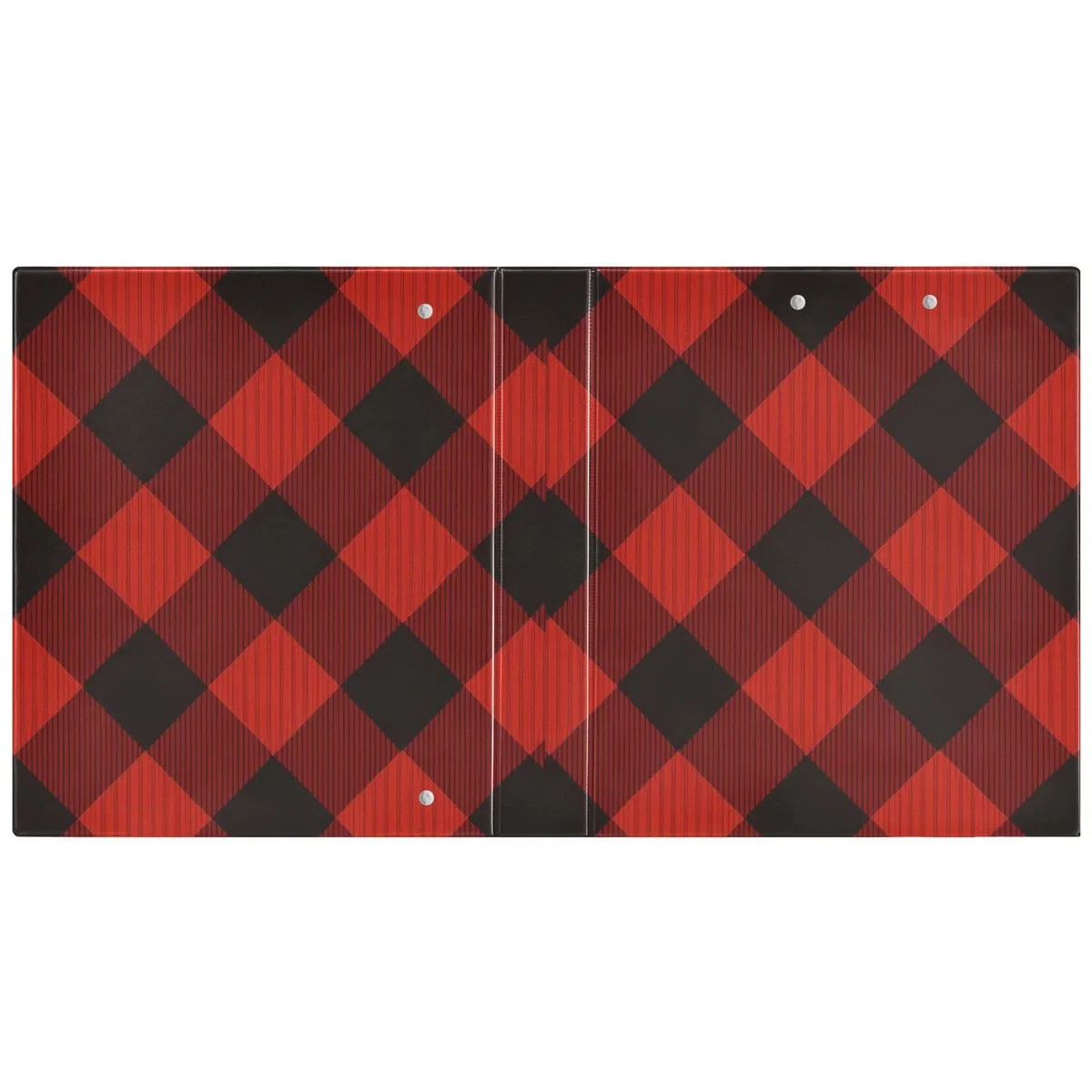 Carpeta de 3 anillos, carpeta de anillos en D a cuadros rojos y negros, paquete de 2 | Con portapapeles y bolsillos, para escuela, universidad, oficina