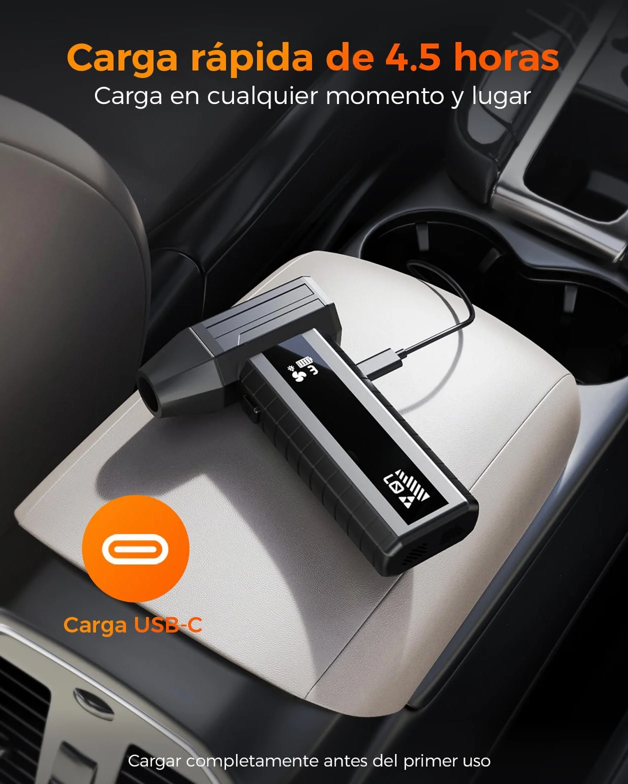 Soplador de Aire Potente – Mini Soplador Batería 200.000 RPM, 10.500 mAh, para Limpieza PC & Teclado, LED, Pantalla Inteligente, Recarga USB-C