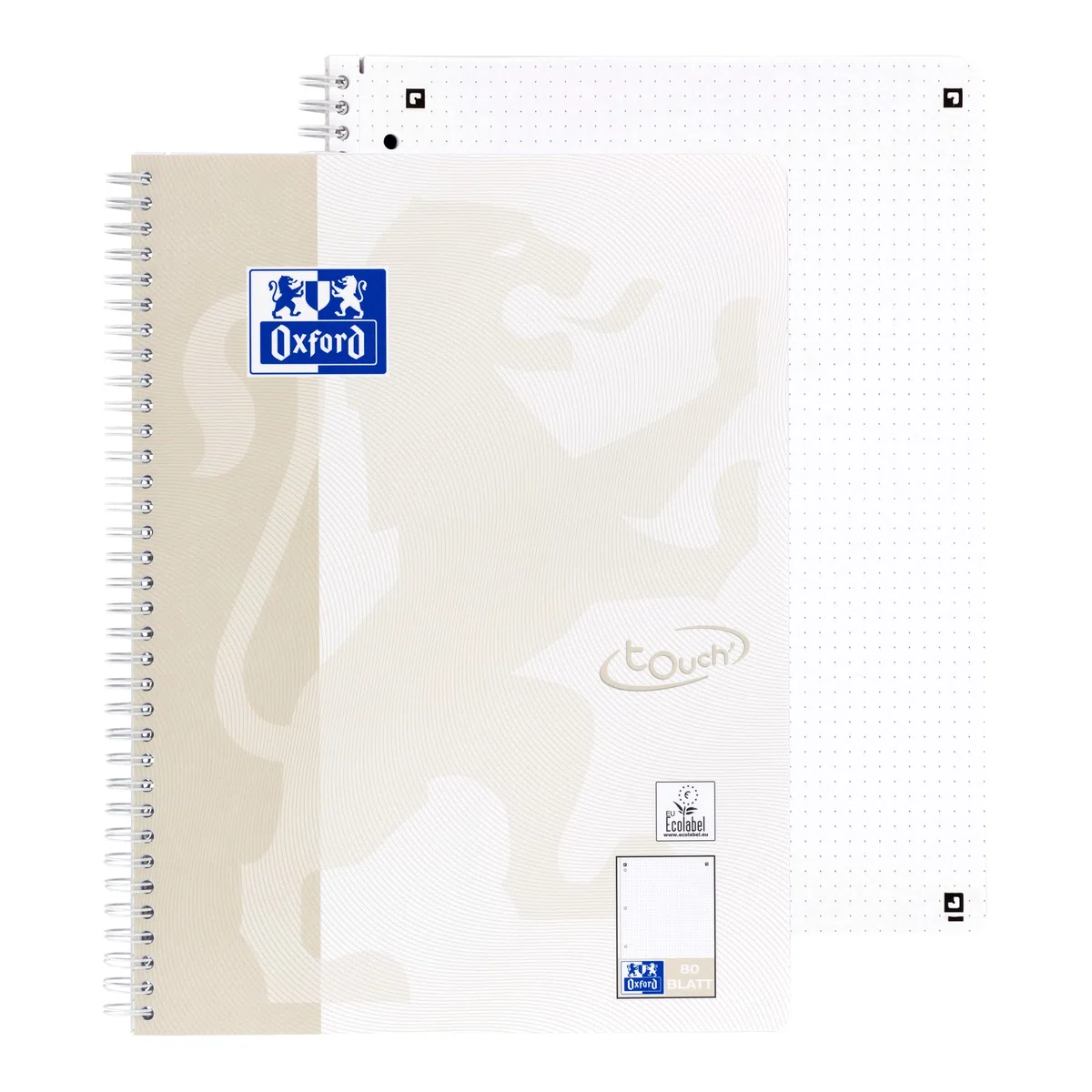 Oxford Touch Collegeblock A4 - Lote de 10 blocs de notas (80 hojas), color gris claro