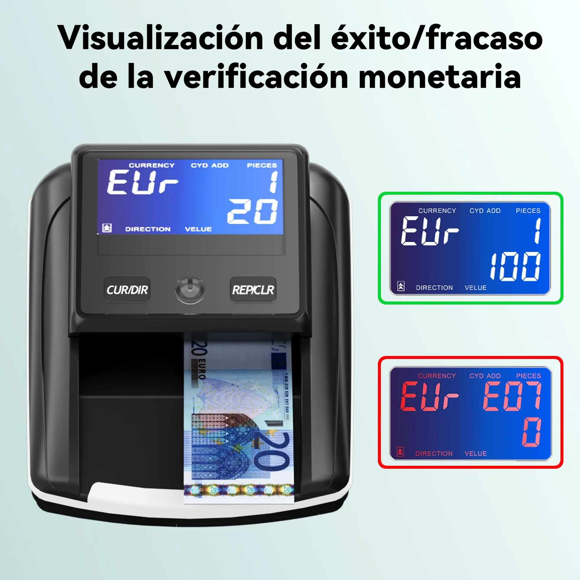 STANEW Detector de billetes falsos Euro con batería recargable