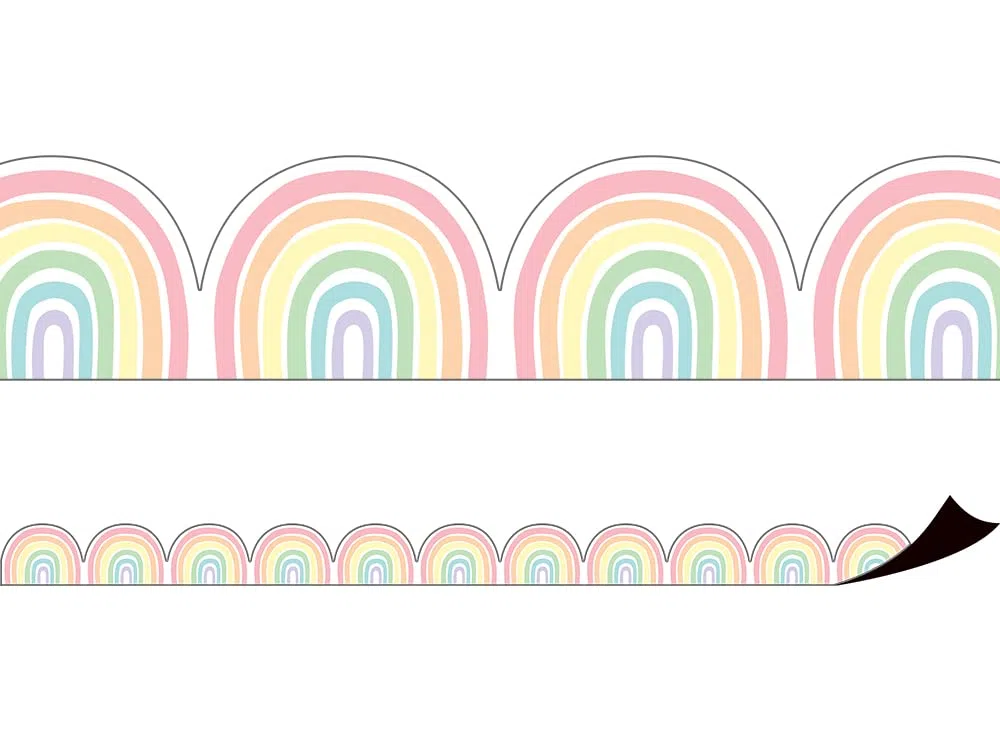 Teacher Created Resources Borde magnético con diseño de arco iris pastel