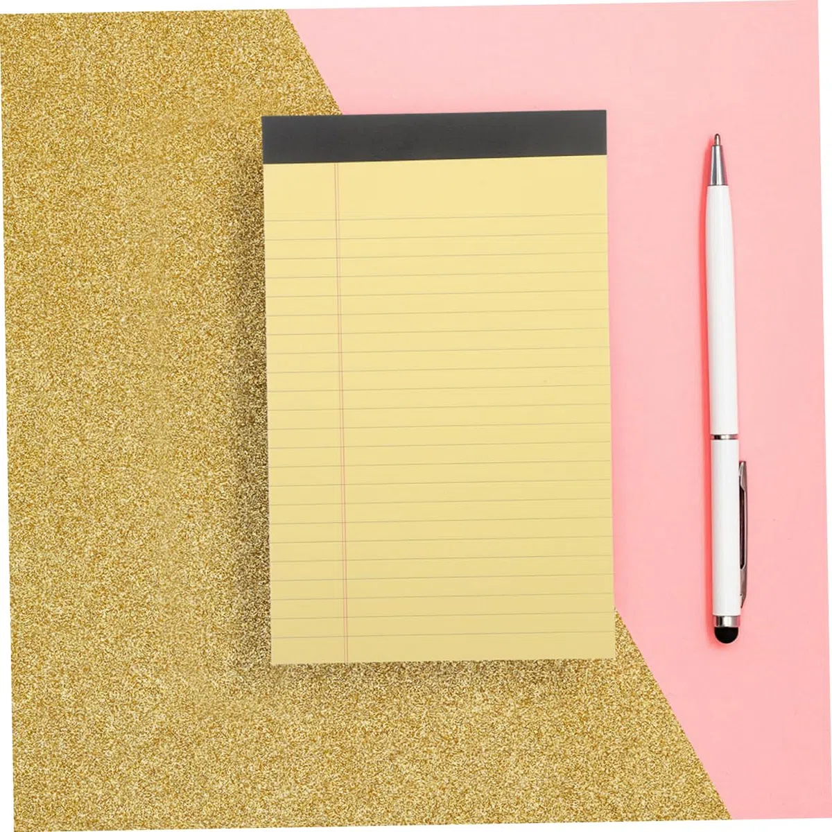Paquete de Papel Tamaño Legal Rayado, 12 Unidades, Amarillo | 50 Hojas por Cuaderno, Páginas Desprendibles para Notas Rápidas, Material Escolar y Papelería, Decoración Colegio