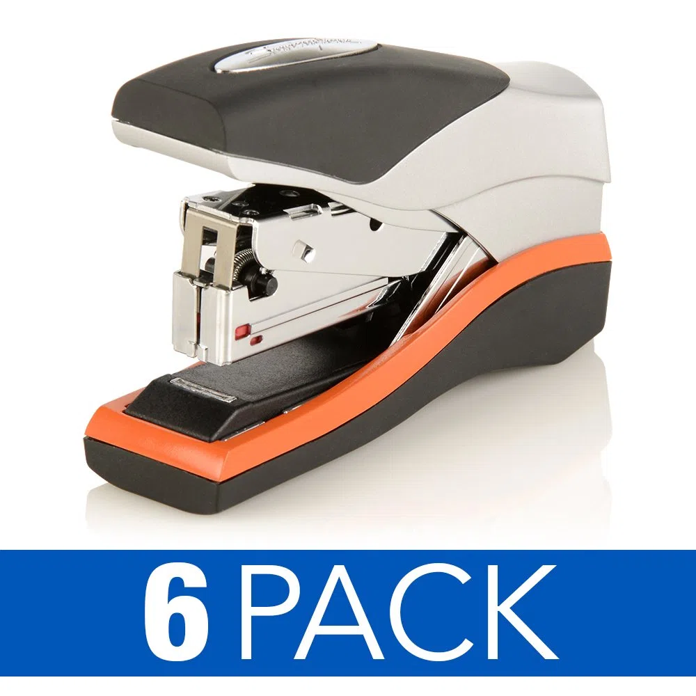 Swingline Grapadora, grapadora de escritorio de media tira, capacidad de 40 hojas, baja fuerza, tamaño compacto, oficina, escritorio, Optima 40, naranja/plata/negro, paquete de 6 (87842) (S7087842-CS)