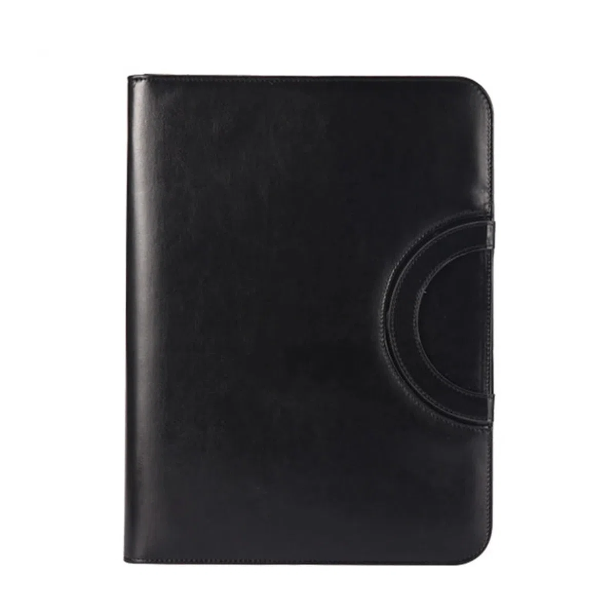 Carpeta De Documentos De Cuero Carpeta multifuncional A4 for conferencias, organizador de papelería empresarial, bolsa for documentos, carpetas archivos cuero for contratos, suministros oficina(Black)