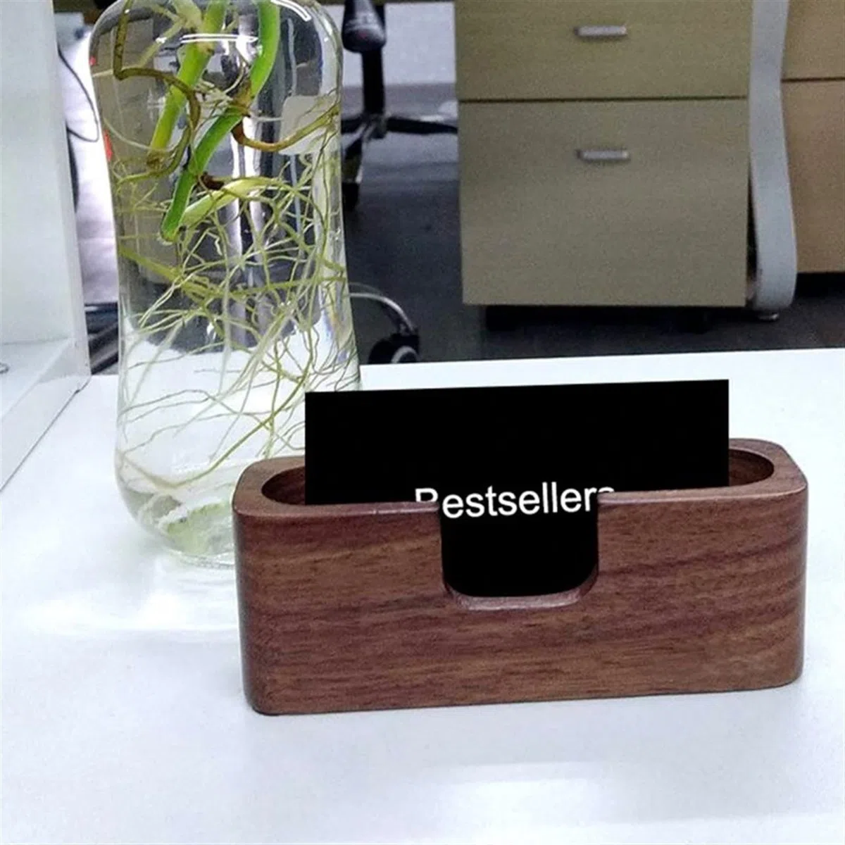 Tarjetero para Hombre Tarjetero profesional de madera for tarjetas de visita, tarjetero de mesa, práctico y duradero, tarjetero for tarjetas de visita Organizador de Tarjetas de Visita