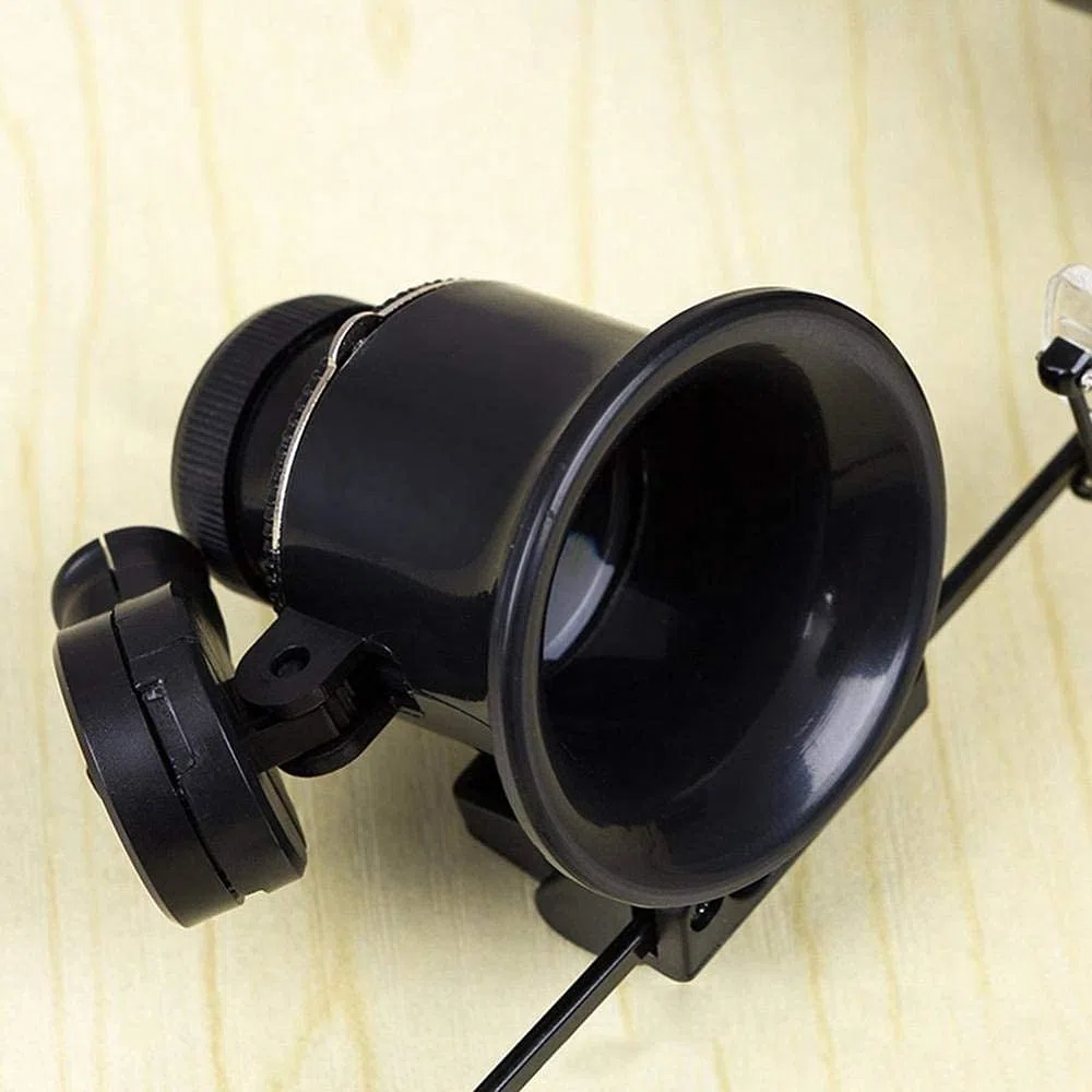 Lupa de reparación montada en la Cabeza, Lupa de Diadema para Gafas con luz LED, Lupa de 20 aumentos para relojero, joyero, Lupa de Lentes ópticas para Lectura/observación/repa,
