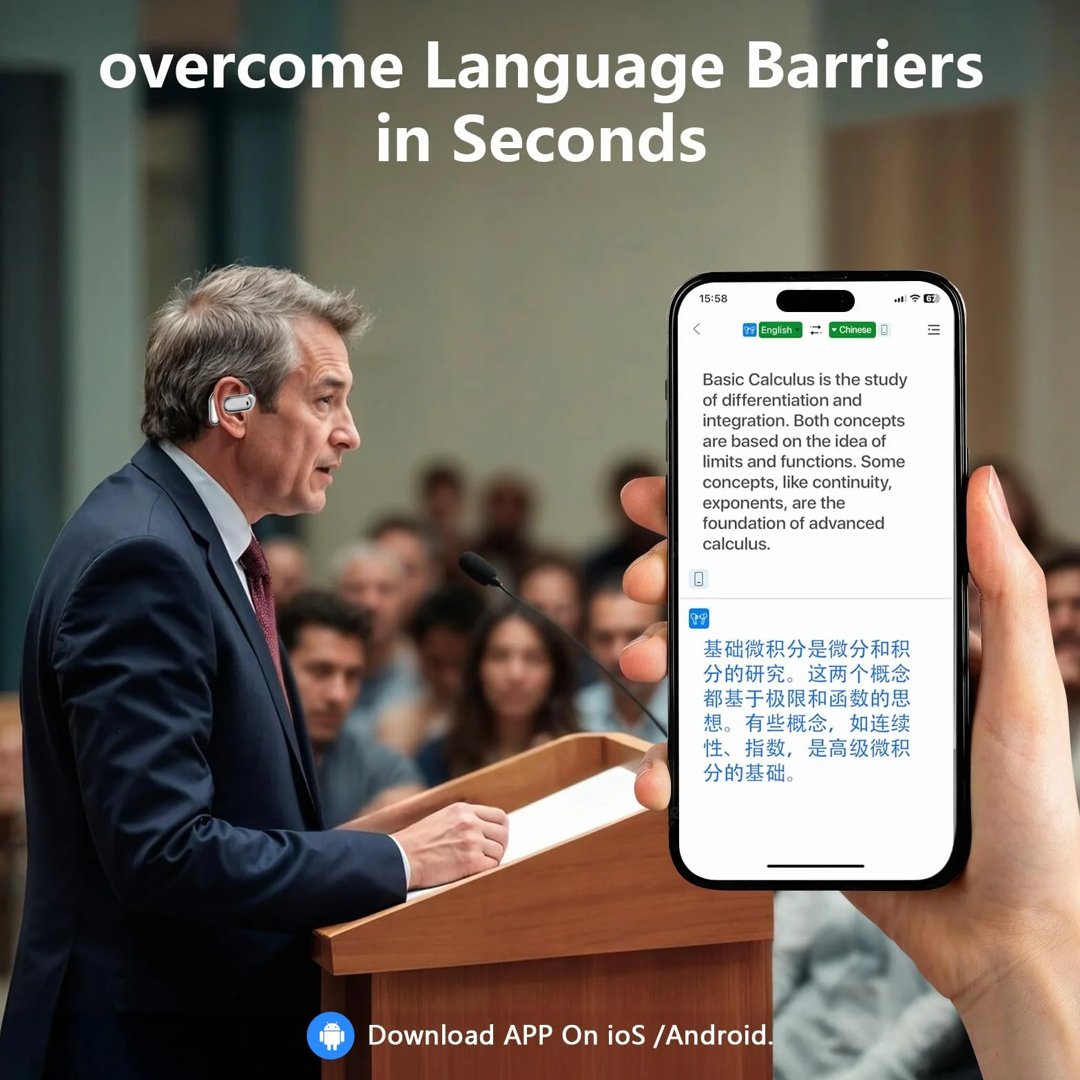 Auriculares Traductor en Tiempo Real con IA, Traductor Instantáneo de Voz 164 Idiomas, Auriculares Traductores Inalámbricos Abiertos Pantalla Táctil LED,con para Viajes/Negocios/Aprendizaje/Reunirse