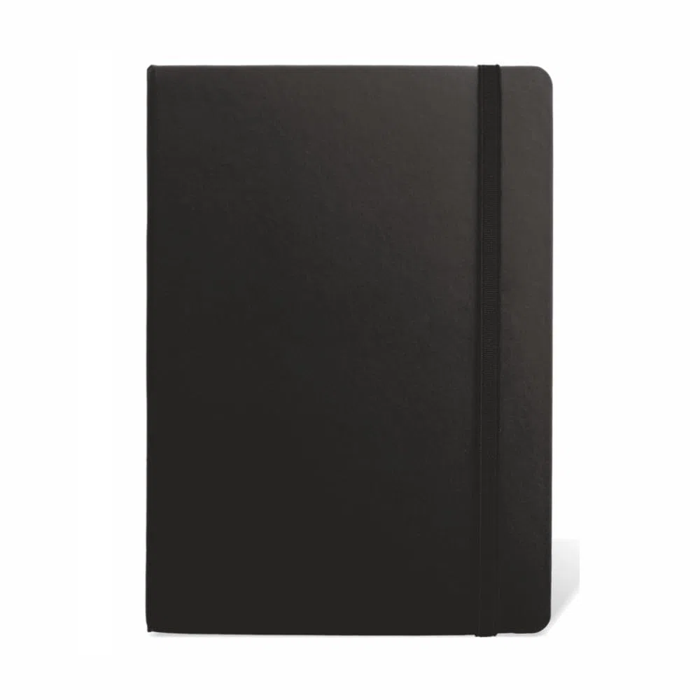 Anupam Fluct - Cuaderno rayado, 160 páginas, diario rayado, diario de papel grueso de 80 g/m², acabado mate A4, tapa de PVC, para escribir, suministros escolares de oficina (negro)