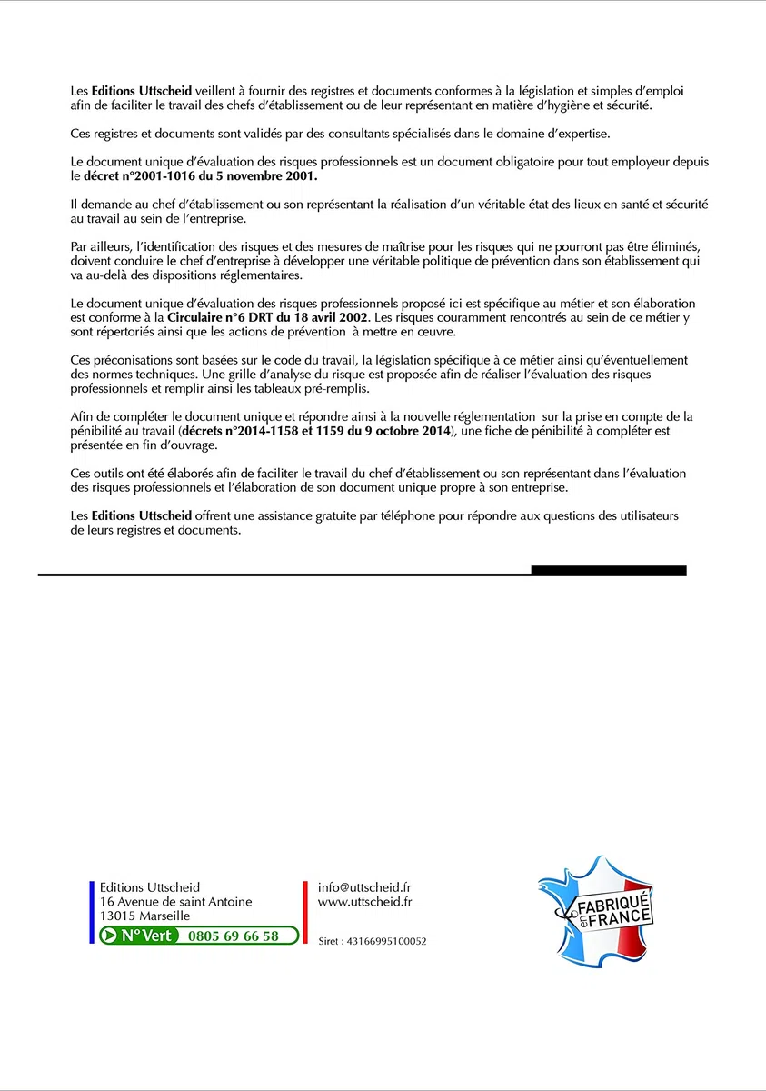 Documento Único de Evaluación de Riesgos Empresariales Empresariales (Precargado): Bar & Restaurante (Restaurante) - Versión 2025