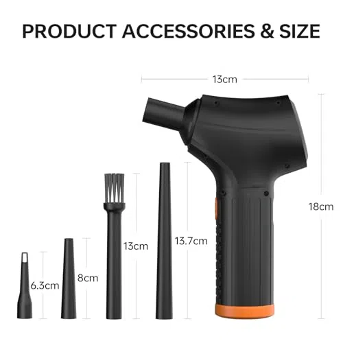 Aire Comprimido Limpieza para PC con 3 Velocidades, Soplador de Polvo Eléctrico Recargable, Ideal para Portátil y Teclado, Reemplaza el Depósito de Aire Comprimido Tipo Air Duster.