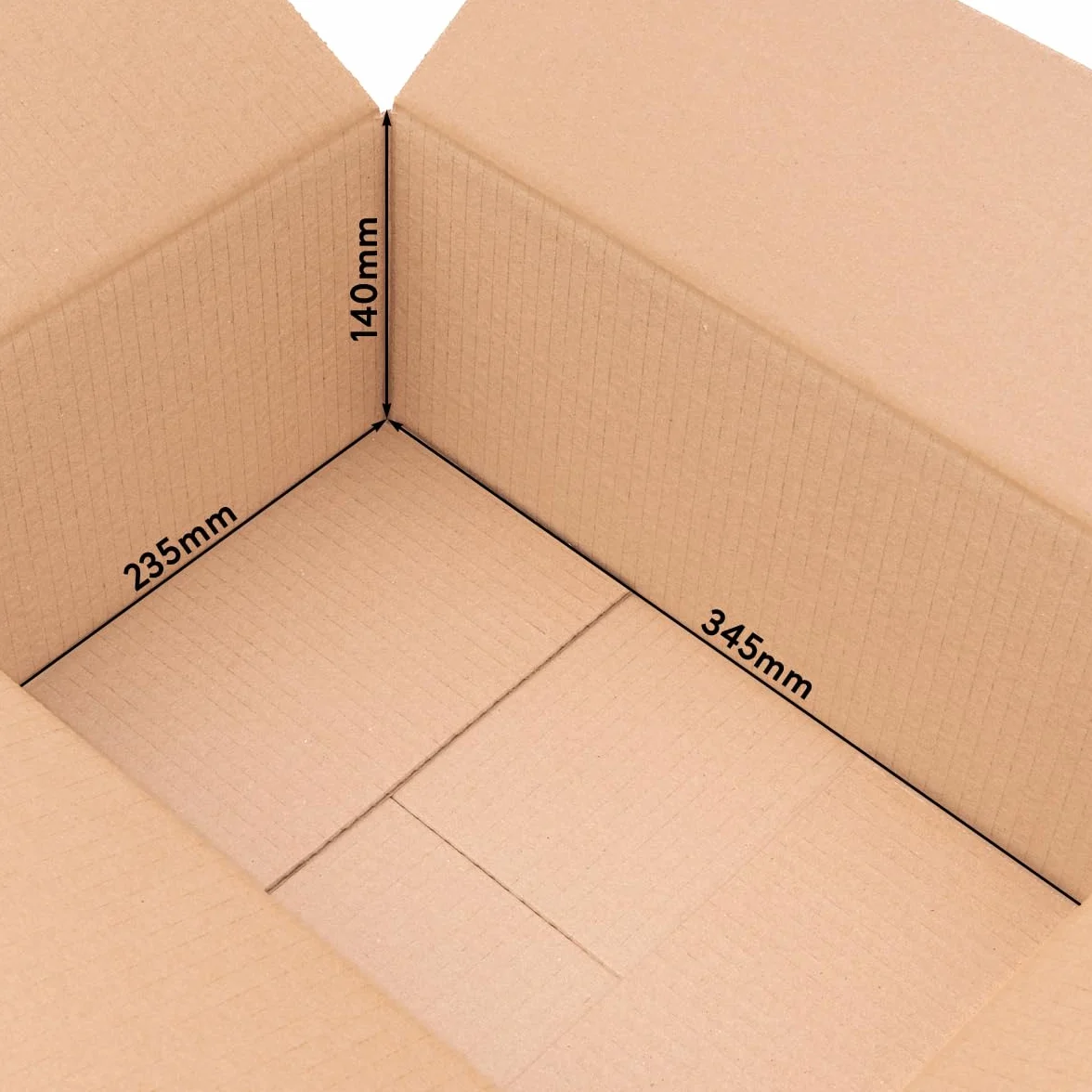verpacking cajas plegables de cartón 350 x 240 x 150 mm KK 70 marrón [Tamaño y cantidad seleccionables] de pared simple cajas medianas 25 unidades