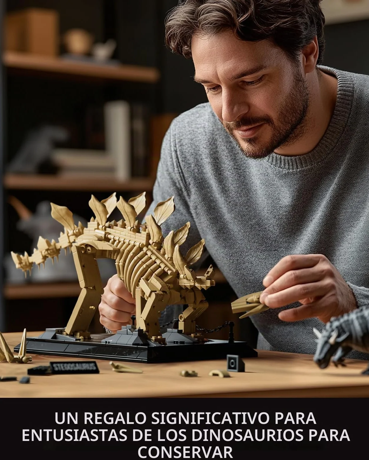 Nifeliz Fósiles de Dinosaurio Stegosaurus Decoracion Kit de Construcción, Dinosaurio de Construcción Maqueta para Hombres y Mujeres, Regalo Coleccionable para Adultos (665 Piezas, NF10353)
