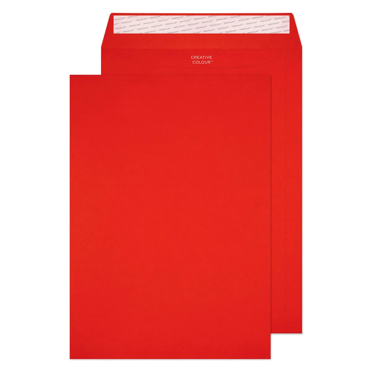 Design Range Vibrant 406 - Sobre C4 con solapa autoadhesiva (120 g/m², 250 unidades), color rojo