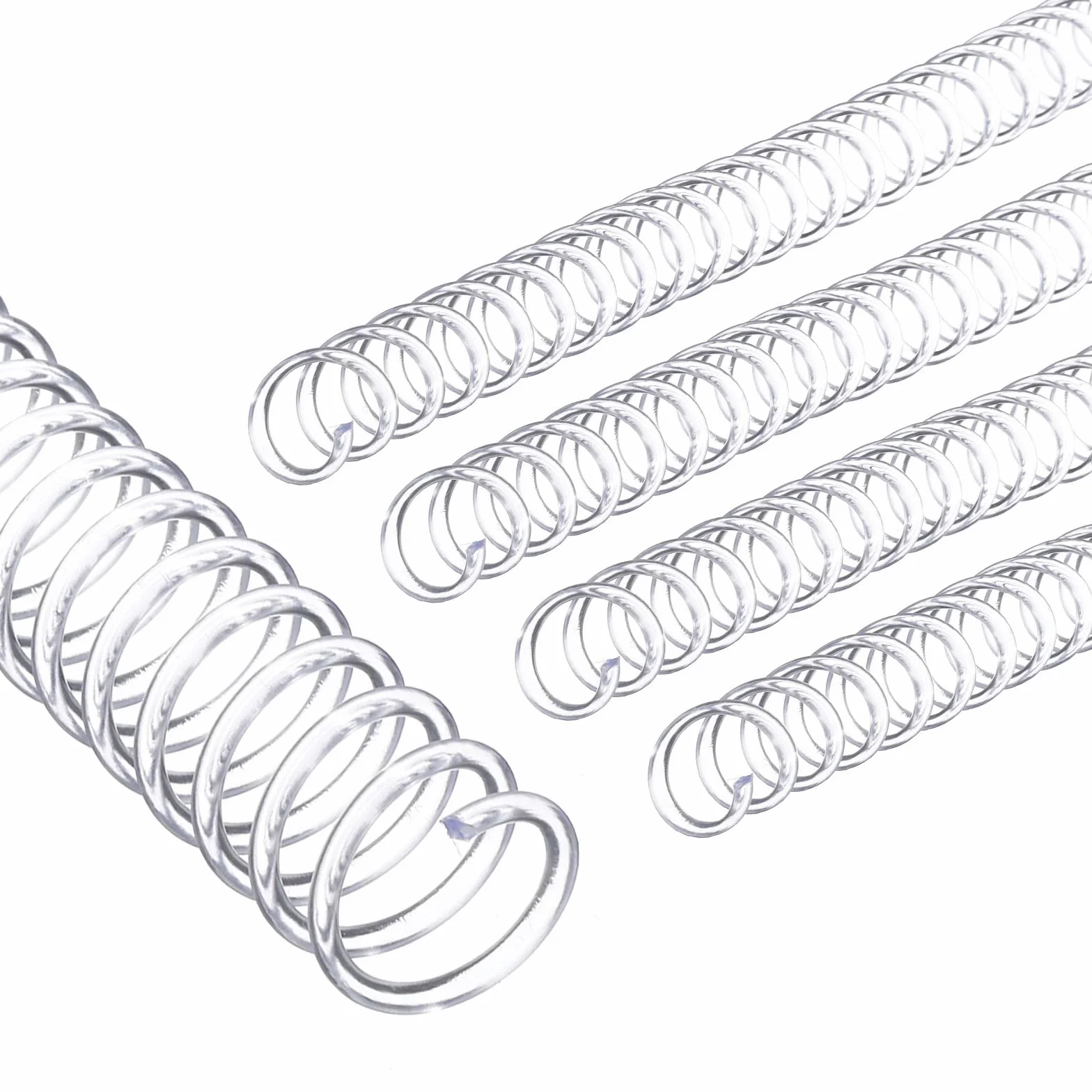 PATIKIL 50pcs 20mm Bobinas de Encuadernación en Espiral de Plástico, 170 Hojas, Paso 4:1, 48 Agujero Lomo de Encuadernación de Hojas Sueltas para Cuaderno Archivo DIY Oficina, Transparente