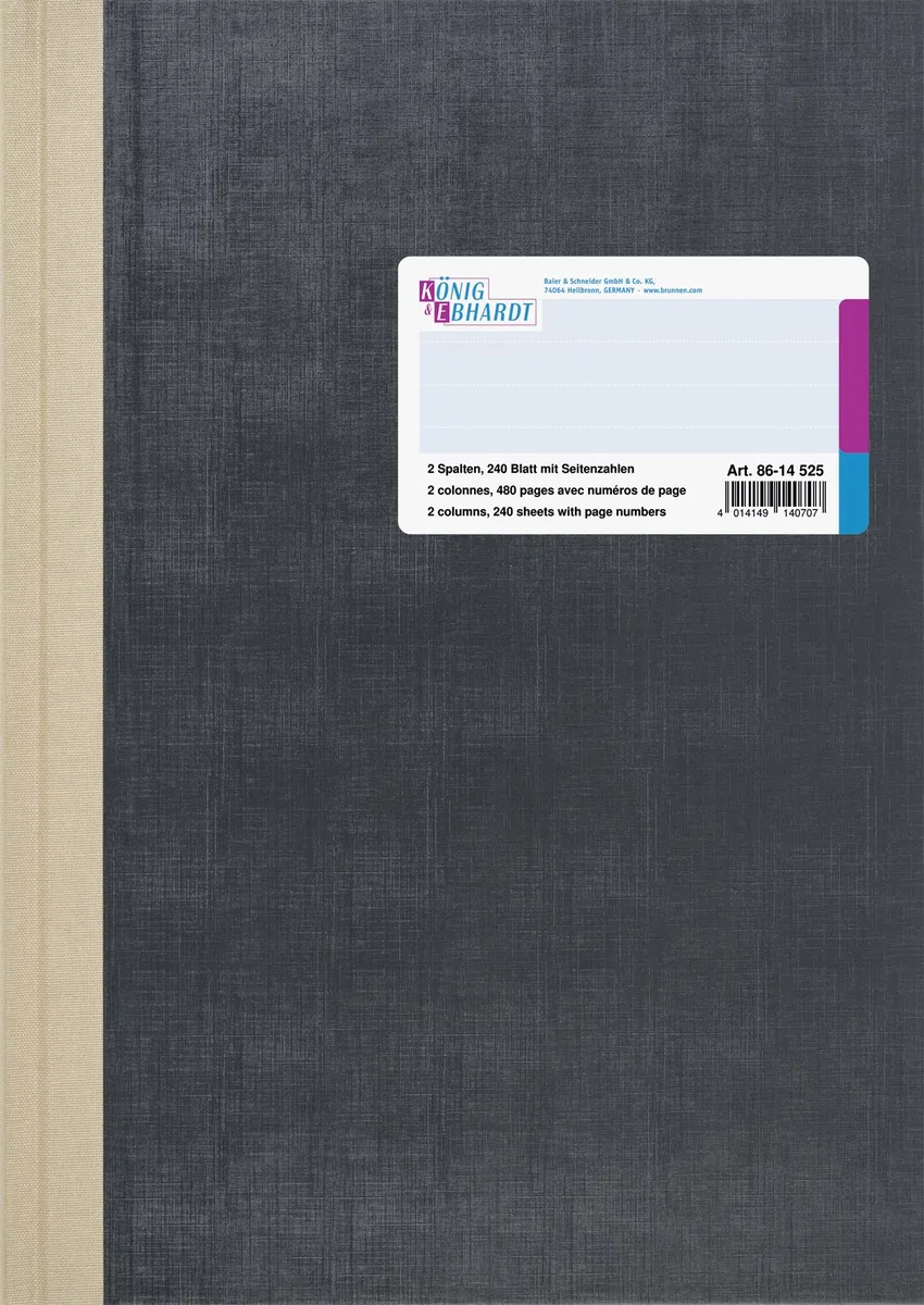 Rey y columnas Ebhardt 8614525 libro, columnas libro, 2 columnas, A4, 210 x 297 mm, 240 hojas, de color azul claro