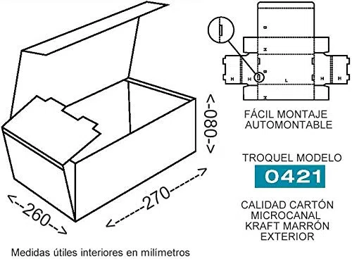 Pack 500 cajas para envíos 270x260x080mm. Caja automontable. Caja cartón Kraft. Montaje muy fácil y sencillo.Apta para envíos postales. Ultraresistentes. Ideal para tiendas online