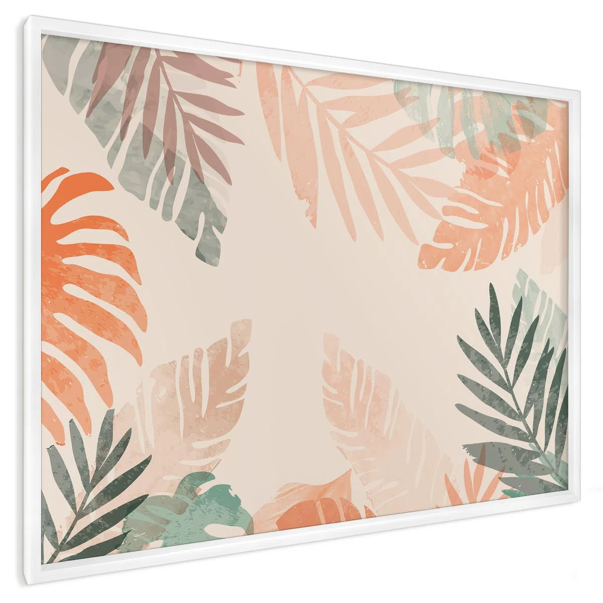 Panel Magnético Informativo 100x70 cm | con Marco Blanco | Hojas Tropicales | Montaje Fácil | Pizarra de Pared | Para Restaurante y Bar | Expositor para Menú, Ofertas del Día