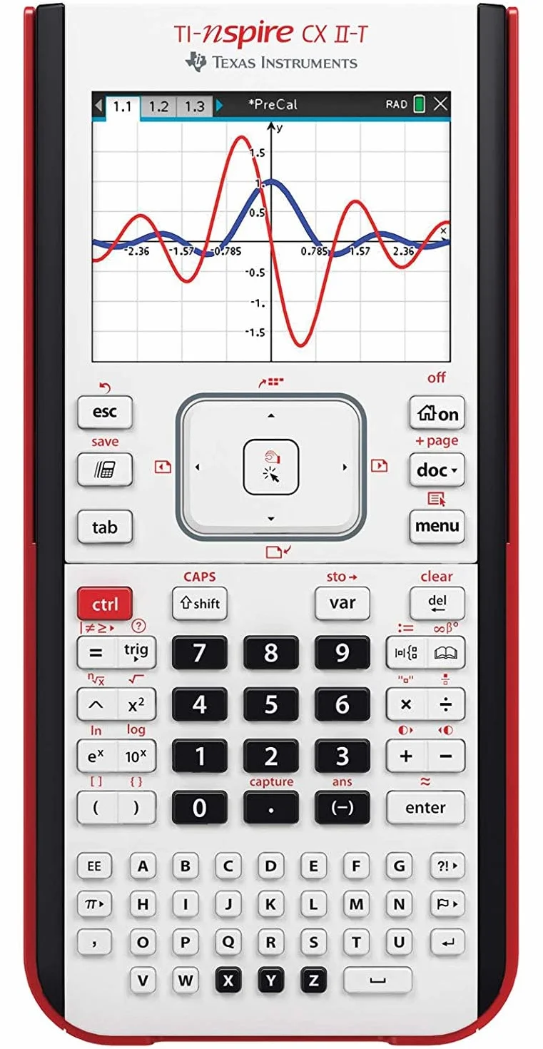 Texas Instruments TI-Nspire CX II-T | Calculadora Gráfica Digital a Color Blanco, E/D/I/NL/P/F, Software