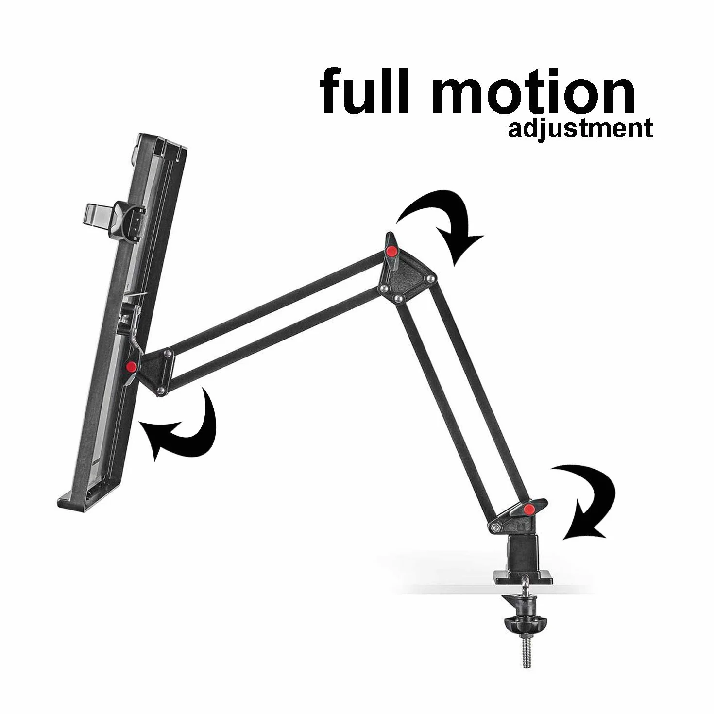 Ex-Pro Soporte ergonómico ajustable para copias de escritorio con guía de línea, soporte para documentos con brazo ajustable y clip, color negro y gris