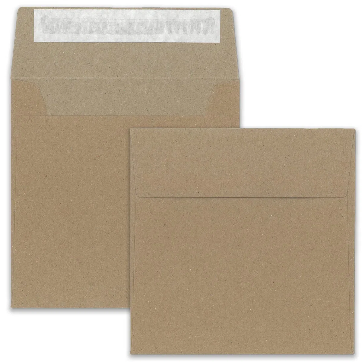 250 sobres de papel kraft en marrón arena - formato cuadrado 16 x 16 cm - sobres reciclados vintage - 140 gramos/m² - adhesivo sensible a la presión