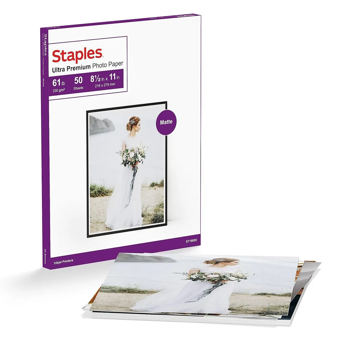 Grapas fotos suprema doble cara mate papel, 8.5 "x 11", 50 hojas