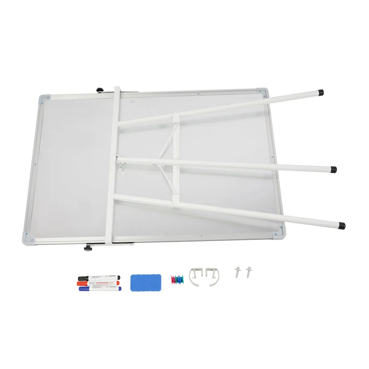 Pizarra blanca de altura ajustable, magnética, moderna, para oficina, con soporte, soporte para partituras con trípode para casa y escuela, blanco, hierro y aleación de aluminio, 61 x 91,4 cm
